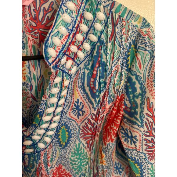 Lilly Pulitzer Sarasota Multi-Color Beaded Tunic Top Size Small - Picture 3 of 4